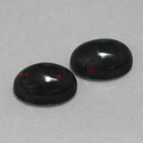 1.06 ct Multicolor Black Opal Stone, Natural Black Opal in Oval Cabochon Shape for Sale