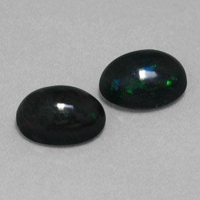 1.11 ct Multicolor Black Opal Stone, Natural Black Opal in Oval Cabochon Shape for Sale