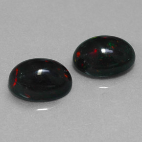 1.09 ct Multicolor Black Opal Stone, Natural Black Opal in Oval Cabochon Shape for Sale