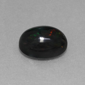 1.27 ct Multicolor Black Opal Stone, Natural Black Opal in Oval Cabochon Shape for Sale