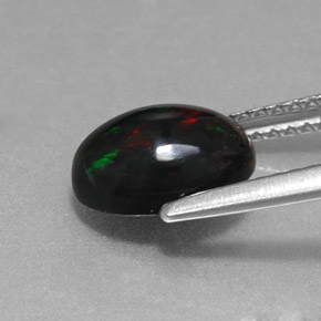 Black Opal Gemstone in 9 x 7 mm (calibrated) Size for Sale, Black Opal Stone in Multicolor Color