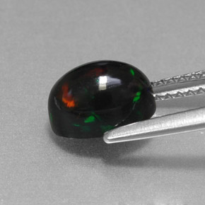 Black Opal Gemstone in 8 x 6 mm (calibrated) Size for Sale, Black Opal Stone in Multicolor Color