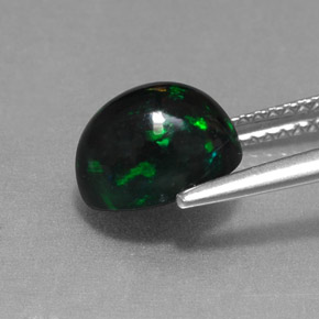 Black Opal Gemstone in 9 x 7 mm (calibrated) Size for Sale, Black Opal Stone in Multicolor Color