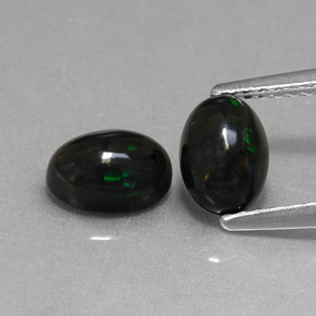 1.18 ct Multicolor Black Opal Gemstone, Black Opal Gem in Oval Cabochon Shape for Sale.