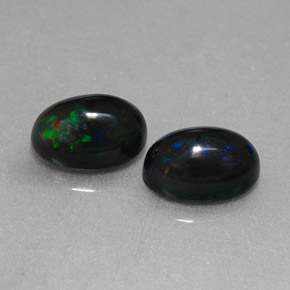 1.18 ct Multicolor Black Opal Stone, Natural Black Opal in Oval Cabochon Shape for Sale