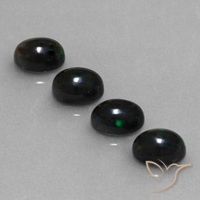 Black Opal Gemstones in 7 x 5 mm (calibrated) Size for Sale, Black Opal Stones in Multicolor Color