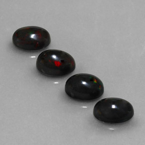 Black Opal Gemstone in 7 x 5 mm (calibrated) Size for Sale, Black Opal Stone in Multicolor Color