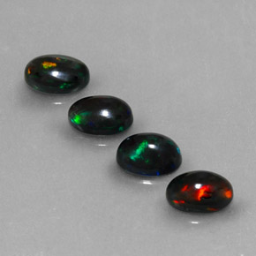 1.86 ct Multicolor Black Opal Gemstone, Black Opal Gem in Oval Cabochon Shape for Sale.