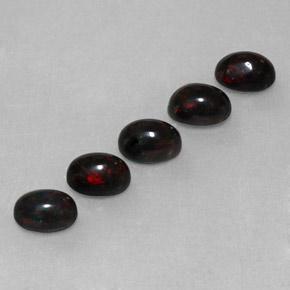2.70 ctw Multicolor Black Opal Stones, Natural Black Opal in Oval Cabochon Shape for Sale