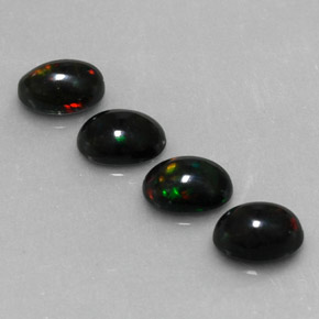 1.93 ct Multicolor Black Opal Gemstone, Black Opal Gem in Oval Cabochon Shape for Sale.