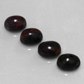 4.21 ct Multicolor Black Opal Gemstone, Black Opal Gem in Oval Cabochon Shape for Sale.