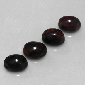 4.21 ct Multicolor Black Opal Stone, Natural Black Opal in Oval Cabochon Shape for Sale