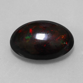 7.87 ct Multicolor Black Opal Stone, Natural Black Opal in Oval Cabochon Shape for Sale