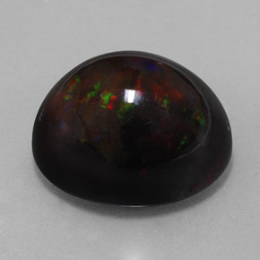 13.63 ct Multicolor Black Opal Stone, Natural Black Opal in Oval Cabochon Shape for Sale