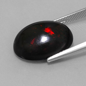Black Opal Gemstone in 16.7 x 12.6 mm Size for Sale, Black Opal Stone in Multicolor Color