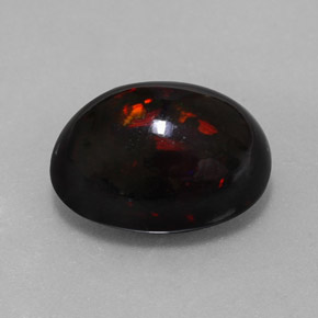 8.11 ct Multicolor Black Opal Stone, Natural Black Opal in Oval Cabochon Shape for Sale