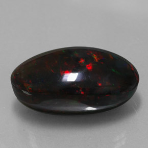 17.92 ct Multicolor Black Opal Gemstone, Black Opal Gem in Oval Cabochon Shape for Sale.