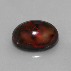 6.26 ct Multicolor Black Opal Stone, Natural Black Opal in Oval Cabochon Shape for Sale