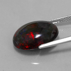 Black Opal Gemstone in 15.5 x 12.6 mm Size for Sale, Black Opal Stone in Multicolor Color