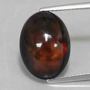 6.02 ct Multicolor Black Opal Gemstone, Black Opal Gem in Oval Cabochon Shape for Sale.