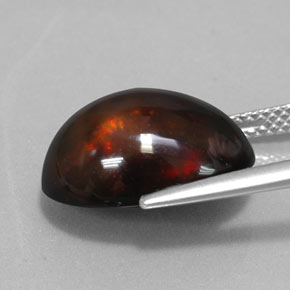 Black Opal Gemstone in 15.3 x 11.4 mm Size for Sale, Black Opal Stone in Multicolor Color