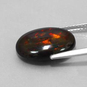 Black Opal Gemstone in 14.6 x 11.5 mm Size for Sale, Black Opal Stone in Multicolor Color