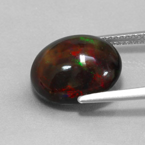 Black Opal Gemstone in 13.4 x 11 mm Size for Sale, Black Opal Stone in Multicolor Color
