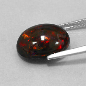 Black Opal Gemstone in 13 x 10.1 mm Size for Sale, Black Opal Stone in Multicolor Color