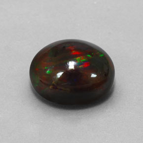 3.84 ct Multicolor Black Opal Stone, Natural Black Opal in Oval Cabochon Shape for Sale