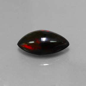 3.06 ct Multicolor Black Opal Stone, Natural Black Opal in Marquise Cabochon Shape for Sale