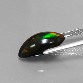 Black Opal Gemstone in 16 x 8 mm (calibrated) Size for Sale, Black Opal Stone in Multicolor Color