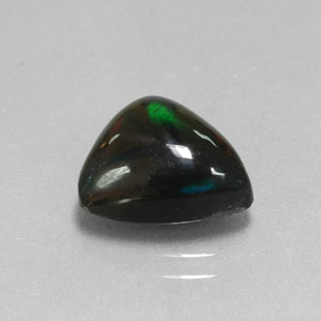 2.56 ct Multicolor Black Opal Stone, Natural Black Opal in Trillion Cabochon Shape for Sale