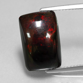 5.58 ct Multicolor Black Opal Gemstone, Black Opal Gem in Baguette Cabochon Shape for Sale.