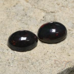 2.45 ctw Multicolor Black Opal Stones, Natural Black Opal in Oval Cabochon Shape for Sale