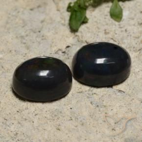3.23 ctw Multicolor Black Opal Stones, Natural Black Opal in Oval Cabochon Shape for Sale