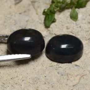 Black Opal Gemstones in 9 x 7 mm (calibrated) Size for Sale, Black Opal Stones in Multicolor Color