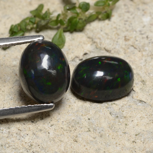 彩色 黑蛋白石 Gem - 1.5ct 椭圆形凸面型 (ID: 473119)