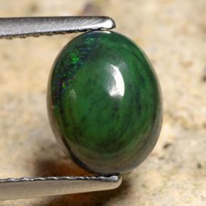Многоцветный Черный Опал Камень - 1.4ct Овал Кабошон (ID: 473152)