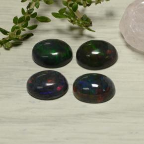 Multicolor Black Opal Gem - 1.1ct Oval Cabochon (ID: 473264)