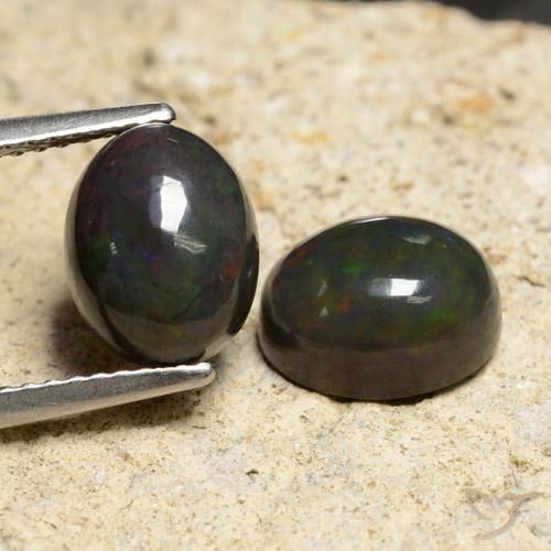 3.64 ct Oval Black Opal, 9.2 x 7.2 mm From Ethiopia, Photo A