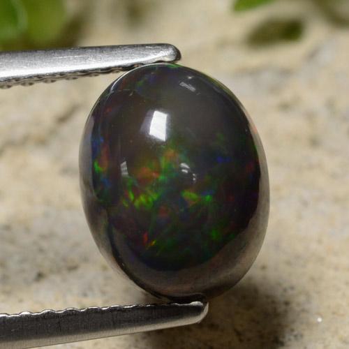 1.8ct Oval Cabochon Multicolor Black Opal Gem for sale 1.8ct Oval Cabochon Multicolor Black Opal Gem (ID: 473447)