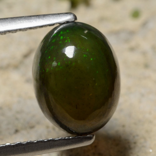 Multicolor Ópalo Negro Gema - 1.7ct Cabujón Óvalo (ID: 473448)