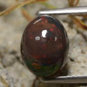 彩色 黑蛋白石 Gem - 1.5ct 椭圆形凸面型 (ID: 473682)