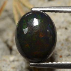 Multicolor Black Opal Gem - 2.4ct Oval Cabochon (ID: 473687)