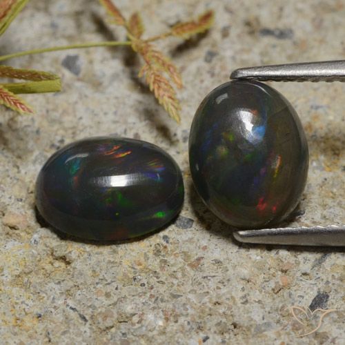 2.3 ct Oval Black Opal, 8.9 x 7 mm From Ethiopia, Photo A