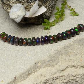 Многоцветный Черный Опал Камень - 0.2ct Шайба (ID: 482425)