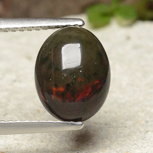 Multicolor Black Opal Gem - 2ct Oval Cabochon (ID: 490386)