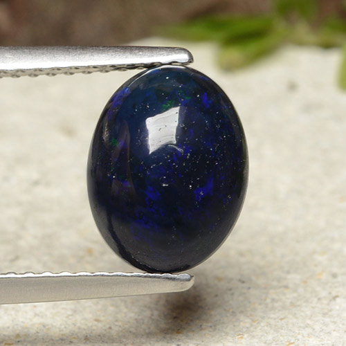 Multicolor Ópalo Negro Gema - 1.9ct Cabujón Óvalo (ID: 490387)