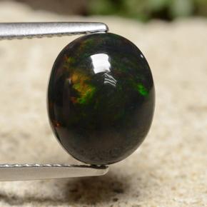 Multicolor Ópalo Negro Gema - 2.2ct Cabujón Óvalo (ID: 490470)