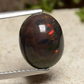 Multicolor Ópalo Negro Gema - 1.8ct Cabujón Óvalo (ID: 490696)